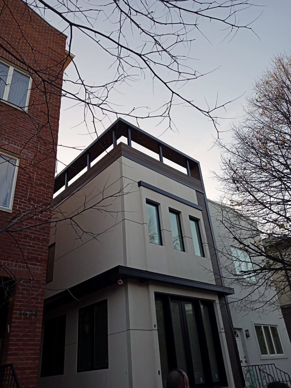 East 59th Facade & Pergola — Full facade with rooftop pergola