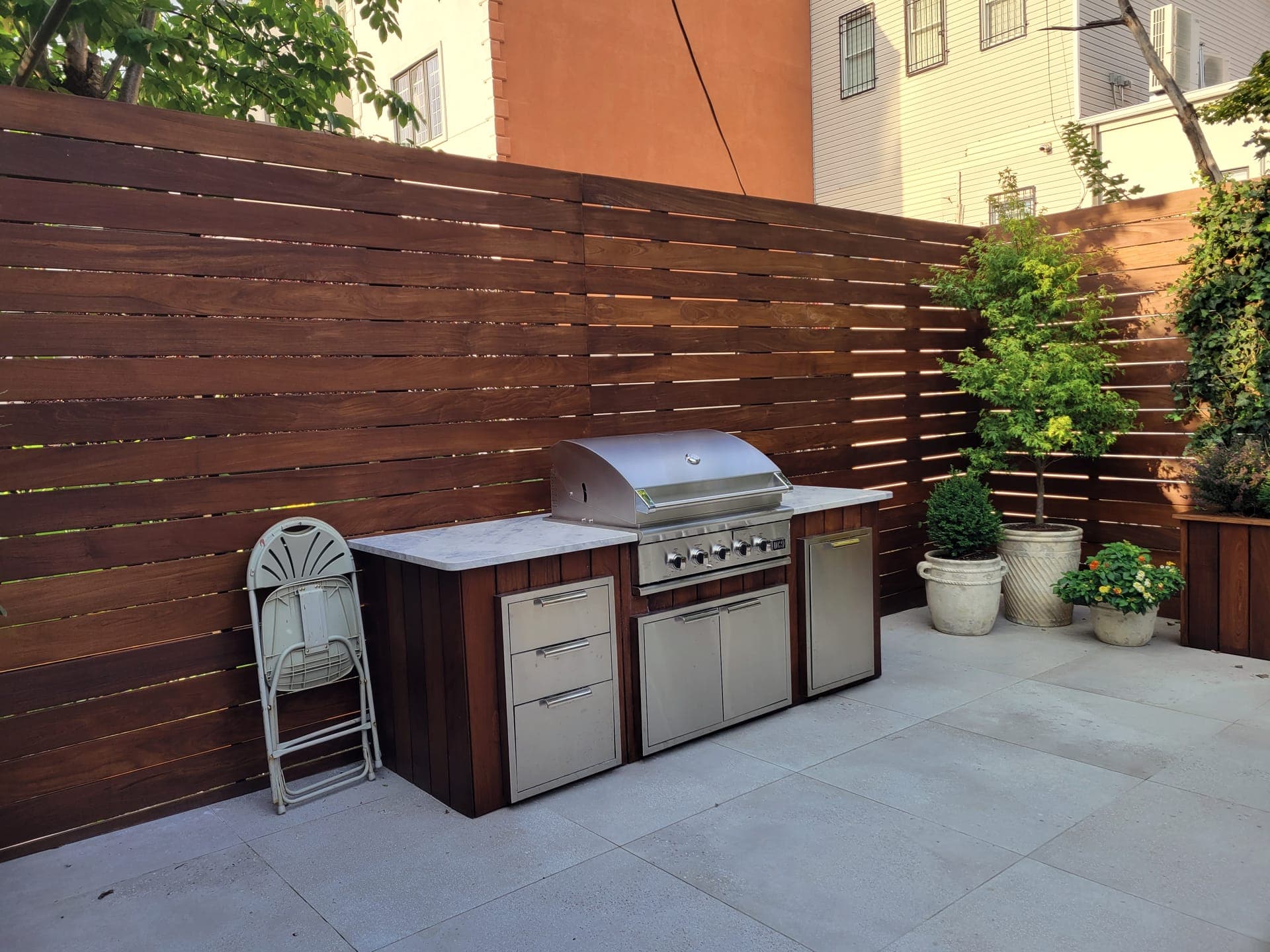 Selected Work — Outdoor kitchen with IPE fence